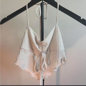 hollister white halter top
